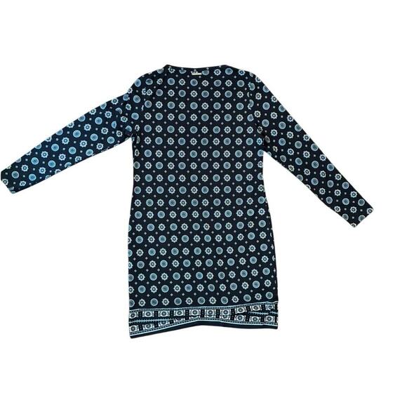 Michael Kors Blue Black Floral Tunic Dress M - Picture 3 of 4